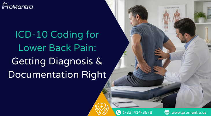 ICD-10 codes for lower back pain: physician examining a patient's back during a clinical exam