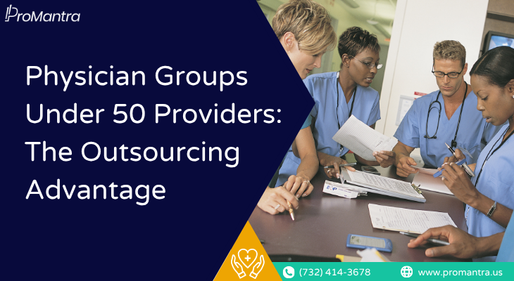 Physician group team reviewing outsourced RCM performance dashboard