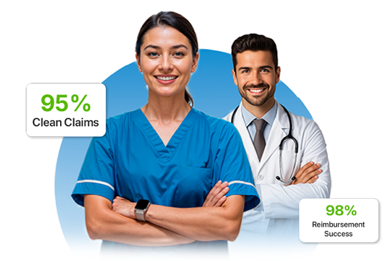 ProMantra DME billing services specialists achieving 95% clean claims and 98% reimbursement success for DMEPOS suppliers across USA