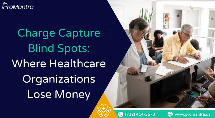 A healthcare front desk team reviews patient paperwork, illustrating charge capture blind spots in daily hospital operations.